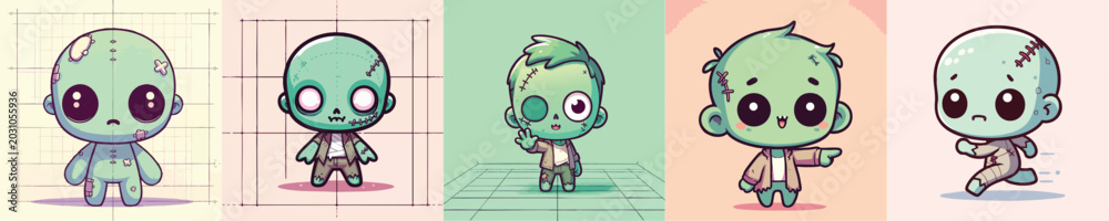 © Vectoryu - Collection of Five Adorable Cartoon Aliens.