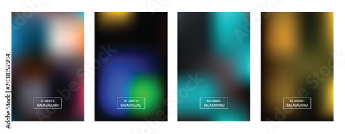 Vibrant Blurred backgrounds set with modern abstract blurred color gradient patterns. Abstract Fluid Background Design