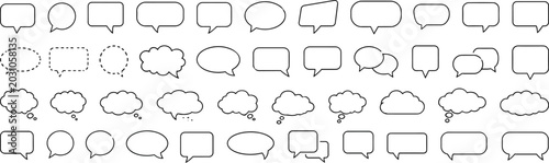 Speech Bubble Chat Box Comic Dialog Vector Collection Isolated on White Background