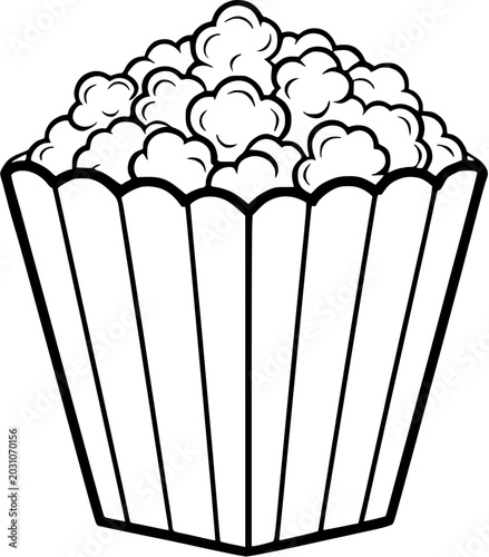 Popcorn box filled with snack food coloring page
