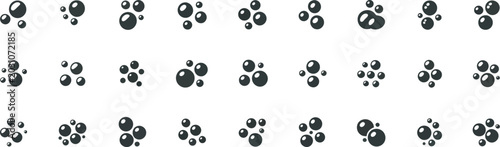 Φωτογραφία Soap foam bubbles black glyph icon set isolated vector icons representing washing foam, hygiene products, detergent bubbles and cleanliness concepts for household and industrial cleaning applications