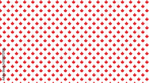 Photos Seamless repeating pattern featuring small red maple leaves on a clean white background, ideal for Canadian themes