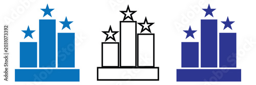 Konstfotografi Leaderboard Icon Logo Vector Set – Modern Outline Graphic Design Elements and Ed