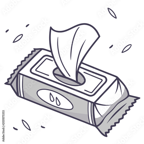 Hygiene wet wipes packaging pack isolated on white background vector illustration