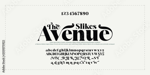Tableau sur toile Elegant Font Uppercase Lowercase and Number