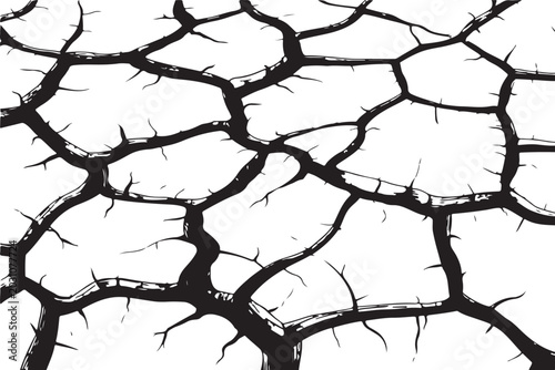 Quadro su tela Cracked Dry Earth Texture Background