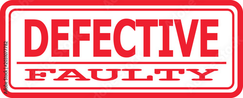 Foto Red stamp graphic clearly indicating a defective or faulty product, symbolizing