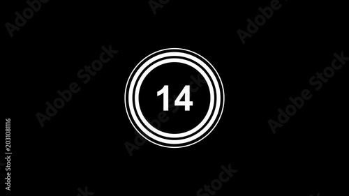 Simple animation of 18 seconds countdown timer with dashed circle on black background