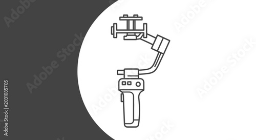 Foto Gimbal Stabilizer Line Art Icon for Video Camera and Smartphone