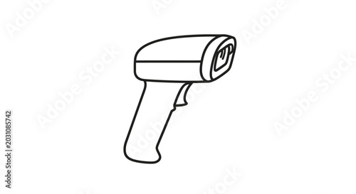 Slika na platnu Infrared thermometer gun icon, hand-held digital device for temperature measurem