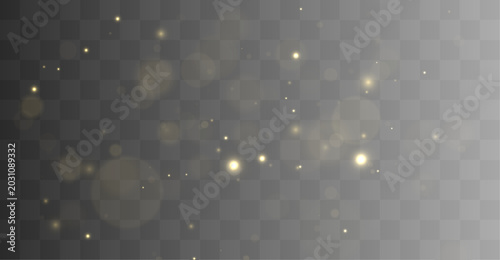 Konstfotografi Abstract golden dust sparkles softly across warm glowing festive backgrounds