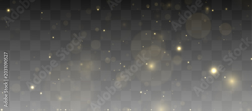 Obraz na płótnie Golden glowing sparkles drift slowly across a dark elegant backdrop