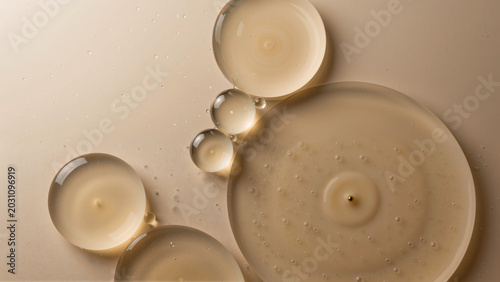 Abstract macro shot of liquid droplets and bubbles
