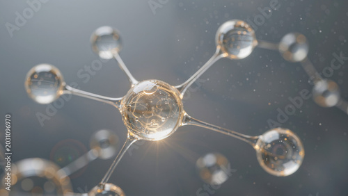 Abstract molecular structure with glowing connections