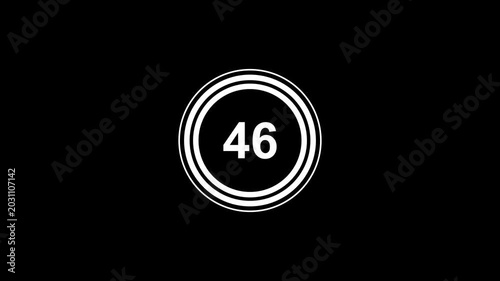 50 seconds countdown timer animation on transparent background in 4k, fifteen second circle countdown video with alpha channel, 50 sec countdown timer video