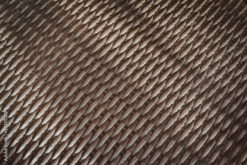 Cuadro en lienzo Close up of dark grey plastic rattan weave texture