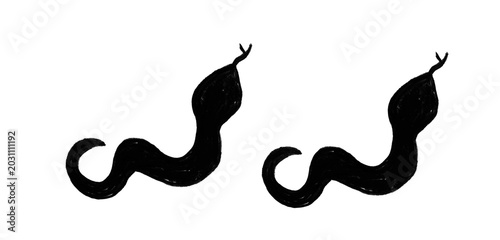 Snake Silhouette Reptile Animal Vector Illustration