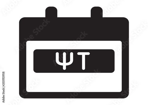 Tableau sur toile Psi tau greek letters on calendar icon symbol