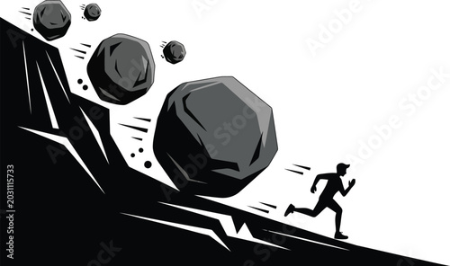 Photography Person running from vector illustration