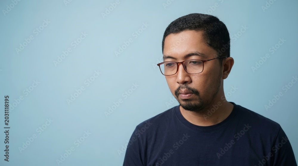 Fototapeta premium thoughtful portrait with calm serious expression