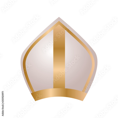 Foto Cartoon vector illustration of a religious bishop or pope mitre hat with golden ornaments