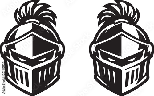 Foto Black knight helmets with mohawk