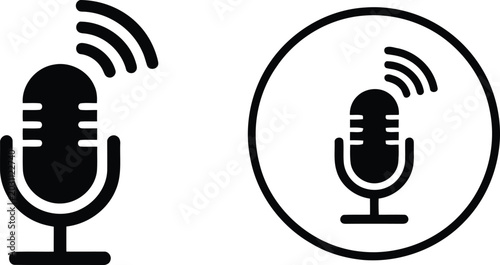 Foto Microphone broadcasting vector illustration