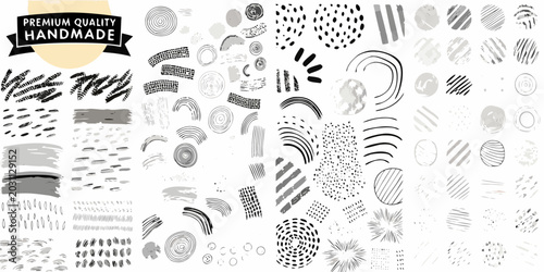 handmade brush stroke collection with various patterns and textures