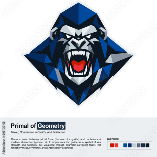 Fotografie Primal of Geometry (King Kong Logo Esport)