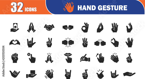 Foto Hand gesture icon collection