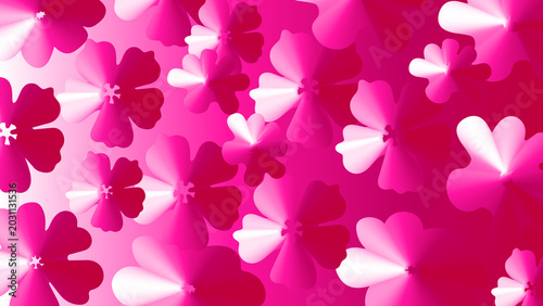 Vibrant Pink Floral Pattern Background with Gradient Effect
