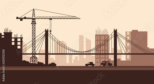 Urban Construction Scene Depicting Modern Architectural Designs And Building Progress