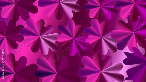 Abstract Floral Pattern with Purple and Pink Gradient Background