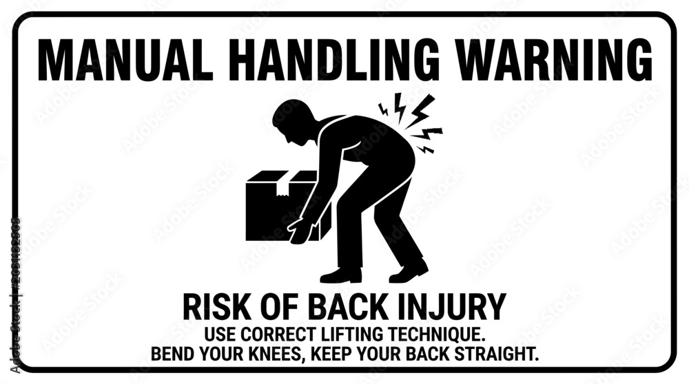 Naklejka premium Warning Sign for Manual Handling Risk.
