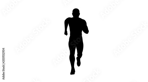 Foto A person runs quickly in an urban area with a focus on fitness and health