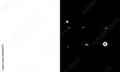 Abstract light effects background for digital design and overlay, bright glowing stars and flares