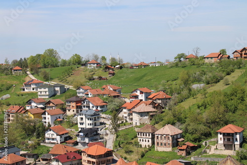 Quadro su tela Historic Church Building in Tešanj Old Town – Christian Heritage Architecture