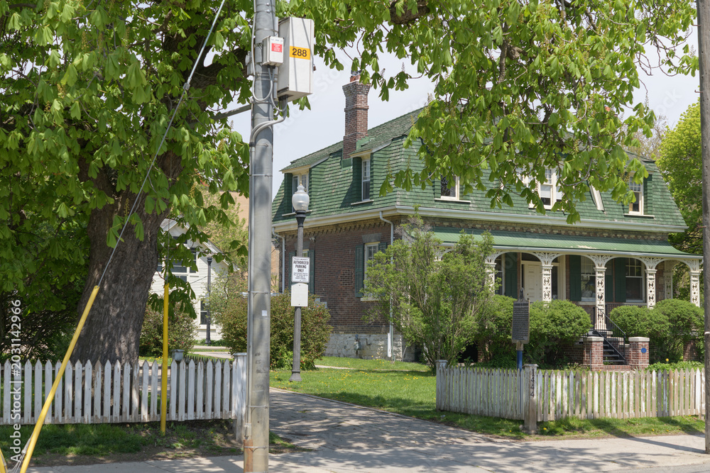 Naklejka premium lane entrance to The Jesse Ashbridge House or Ashbridge Estate, located at 1444 Queen St E, Toronto