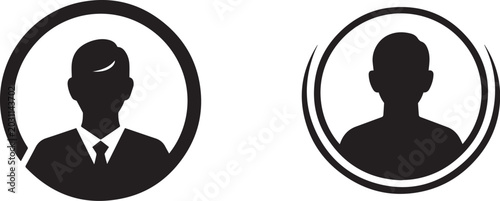 Two black silhouette avatar icons in circular frames