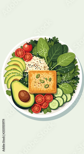Quadro em tela Variety of fresh healthy food ingredients.