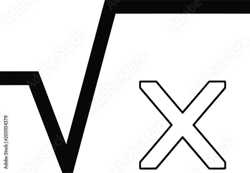 Tableau sur toile Square root of x mathematical symbol icon Vector