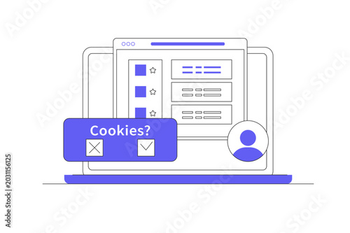 Billede på lærred Website Data Privacy Regulation and Browser Cookies Settings