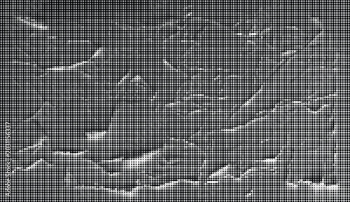 Bild auf Leinwand A close-up view of cracked and broken surface with rugged texture on a natural l