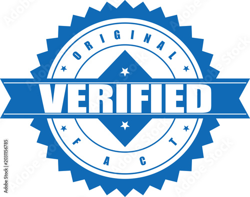Canvastavla Verified Original Fact Blue Seal Stamp Graphic Design