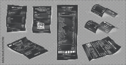 Foto Several black and white product labels on a transparent background