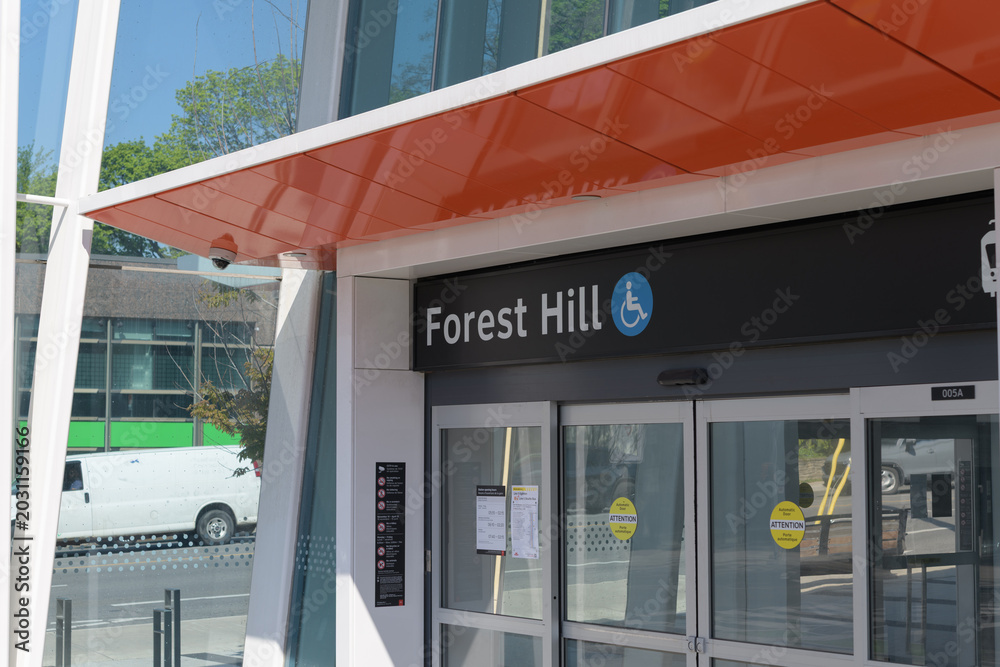 Naklejka premium Forest Hill Eglinton Line 5 station (northeast corner at Bathurst St), Toronto