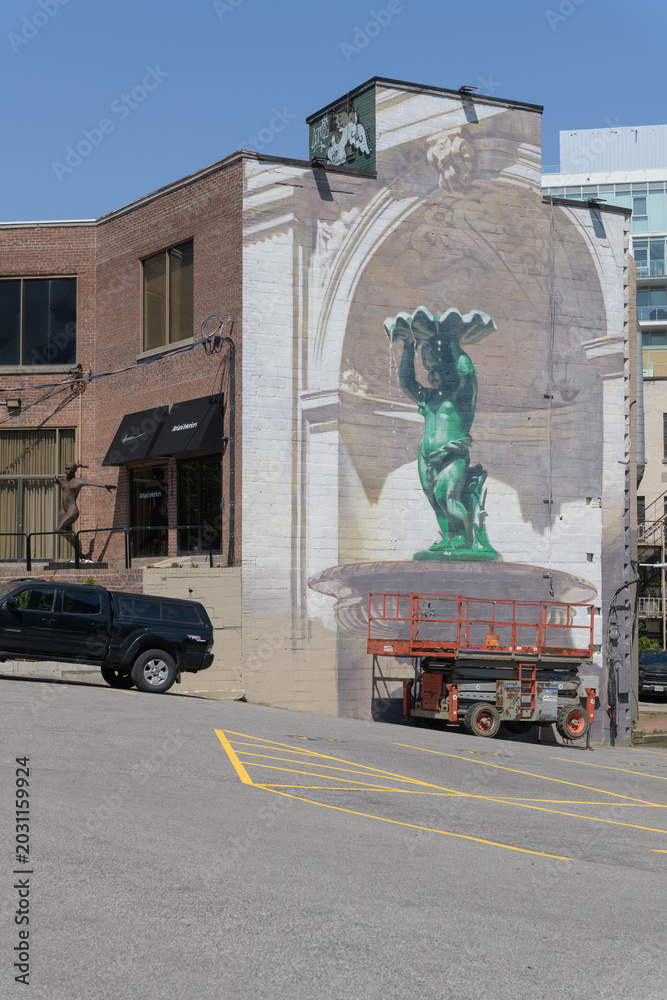 Naklejka premium attractive trompe l'oeil mural at 314 Davenport, in the 