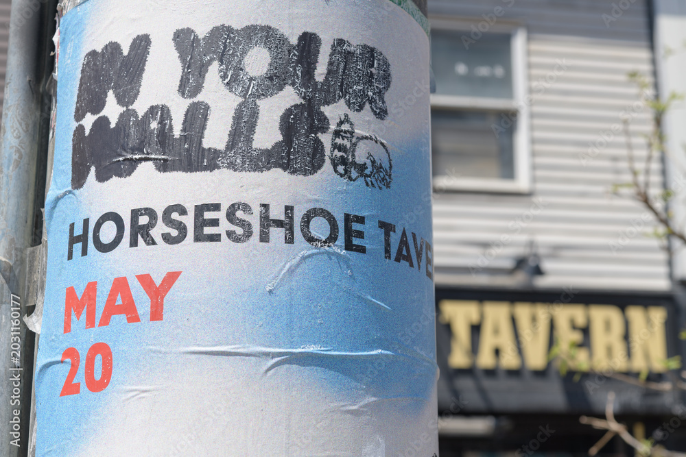 Naklejka premium concert promotion street poster, Toronto (In Your Walls at the Horseshoe Tavern)
