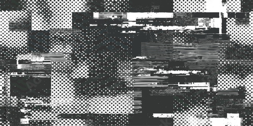 Photos Digital scanline glitch texture backdrop with horizontal signal distortion patte