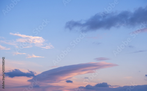 Colorful evening sky with clouds panorama background